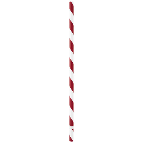 Striped straw in red-and-white-solid