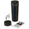 Rhythm Bluetooth® audio flask in black-solid