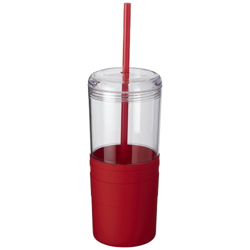 Babylon Tumbler with Straw in red