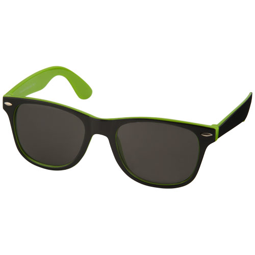 Sun Ray sunglasses - black with colour pop in lime-and-black-solid