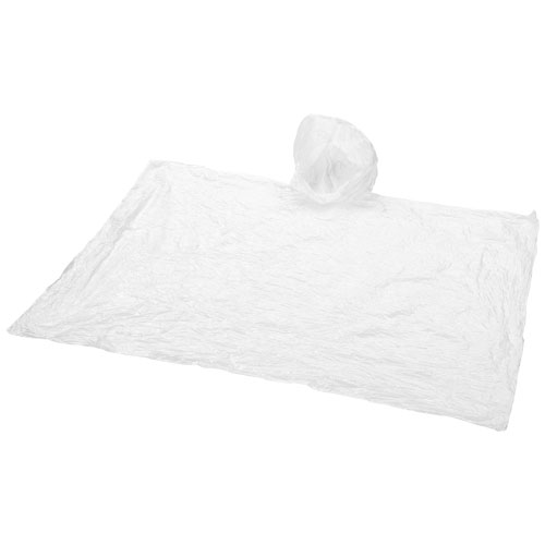 Huko disposable rain poncho with pouch in transparent-white