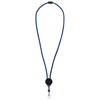Hagen two-tone lanyard with adjustable disc in royal-blue-and-black-solid