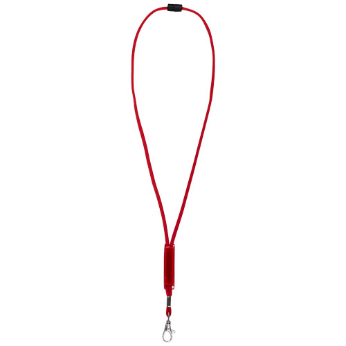 Landa lanyard with adjustable patch in red