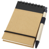 Zuse A7 recycled jotter notepad with pen in natural-and-black-solid