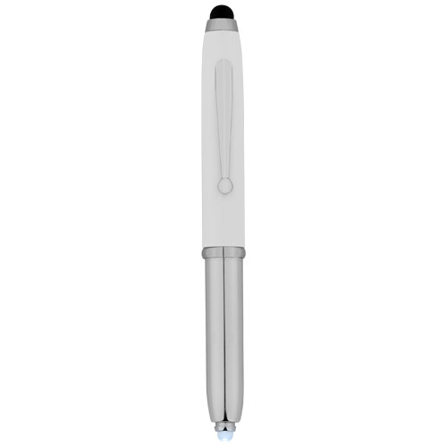 Xenon stylus ballpoint pen in white-solid-and-silver