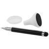 Bullet stylus ballpoint pen and screen cleaner in black-solid