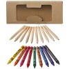 19 piece pencil and crayon set in natural