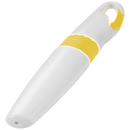 Picasso carabiner highlighter in white-solid-and-yellow