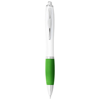 Nash ballpoint pen in white-solid-and-lime-green