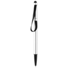 Stretch ballpoint pen in silver-and-black-solid