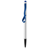 Stretch ballpoint pen in silver-and-royal-blue