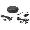 Sound off earbuds and splitter with case in black-solid