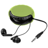 Windi earbuds and cord case in green-and-black-solid