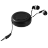 Reely retractable earbuds in black-solid