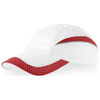 Qualifier 6 panel mesh cap in white-solid-and-red