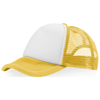 Trucker 5 panel cap in yellow-and-white-solid