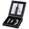 Belgio 4-piece wine set in black-solid-and-silver