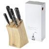 Essential 5-piece knife block in black-solid-and-wood