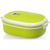Spiga lunch box in green-and-white-solid