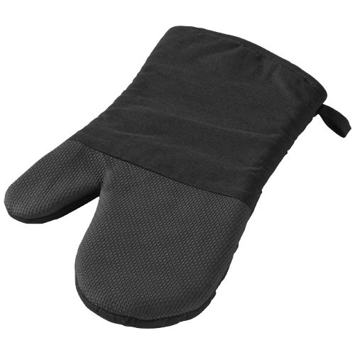 Maya Oven Glove in black-shiny-and-black-solid