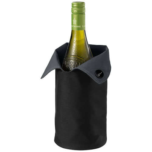Noron wine cooler sleeve in black-solid-and-grey
