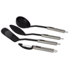 Cuisine 4-piece utensil set in black-solid