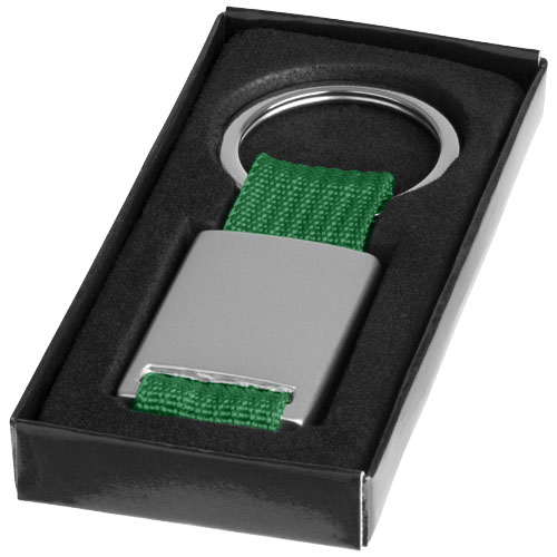 Alvaro key chain in silver-and-green