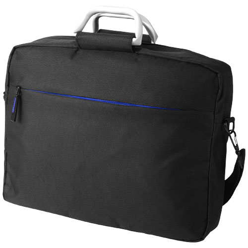 Nebraska 16'' laptop bag in black-solid-and-royal-blue
