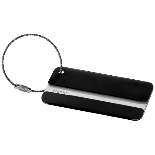 Discovery luggage tag in black-solid