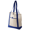 Lighthouse non woven Tote in off-white-and-blue