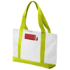 Madison tote in white-solid-and-lime-green