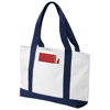 Madison tote in white-solid-and-navy