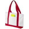 Madison tote in white-solid-and-red