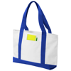 Madison tote in white-solid-and-royal-blue