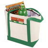 Lighthouse non woven cooler tote in natural-and-green