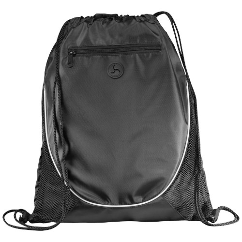 The Peek Drawstring Cinch Backpack in black-solid