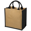 Chennai Jute gift tote in natural-and-black-solid