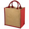 Chennai Jute gift tote in natural-and-red