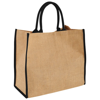 Harry coloured edge jute tote bag 25L in natural-and-black-solid