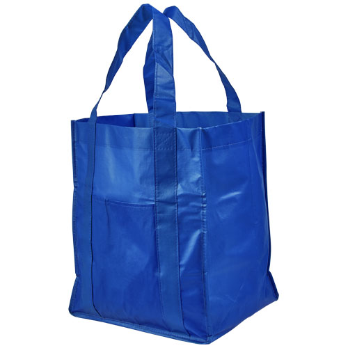 Savoy Laminated Non-Woven Grocery Tote in royal-blue