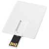 Slim card-shaped 4GB USB flash drive in white-solid