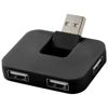 Gaia 4-port USB hub in black-solid