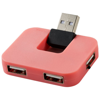 Gaia 4-port USB hub in pink