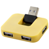 Gaia 4-port USB hub in yellow