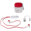 Budget Bluetooth® Earbuds in Carabiner Case in red