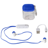 Budget Bluetooth® Earbuds in Carabiner Case in royal-blue