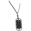 Silicone RFID Card Holder with Lanyard in black-solid