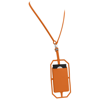 Silicone RFID Card Holder with Lanyard in orange