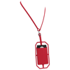 Silicone RFID Card Holder with Lanyard in red