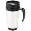 Daytona insulated mug in white-solid-and-black-solid